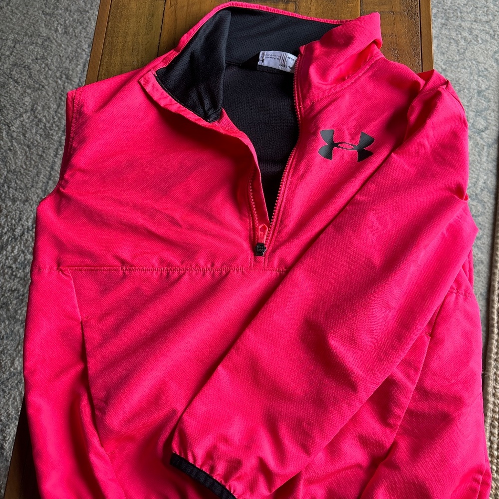 Pink under armor medium girls spring jacket